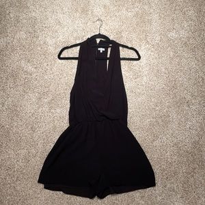 Black romper, flowy with V cut middle